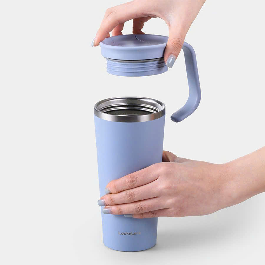 LHC4330-Bình giữ nhiệt Lock&Lock Daily Handle Tumbler 600ml sơn tĩnh điện nắp trượt tích hợp tay cầm