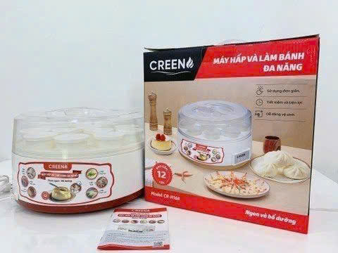 MÁY LÀM SỮA CHUA, CARAMEN KIÊM NỒI HẤP VÀ LÀM BÁNH ĐA NĂNG CREEN CR-H168