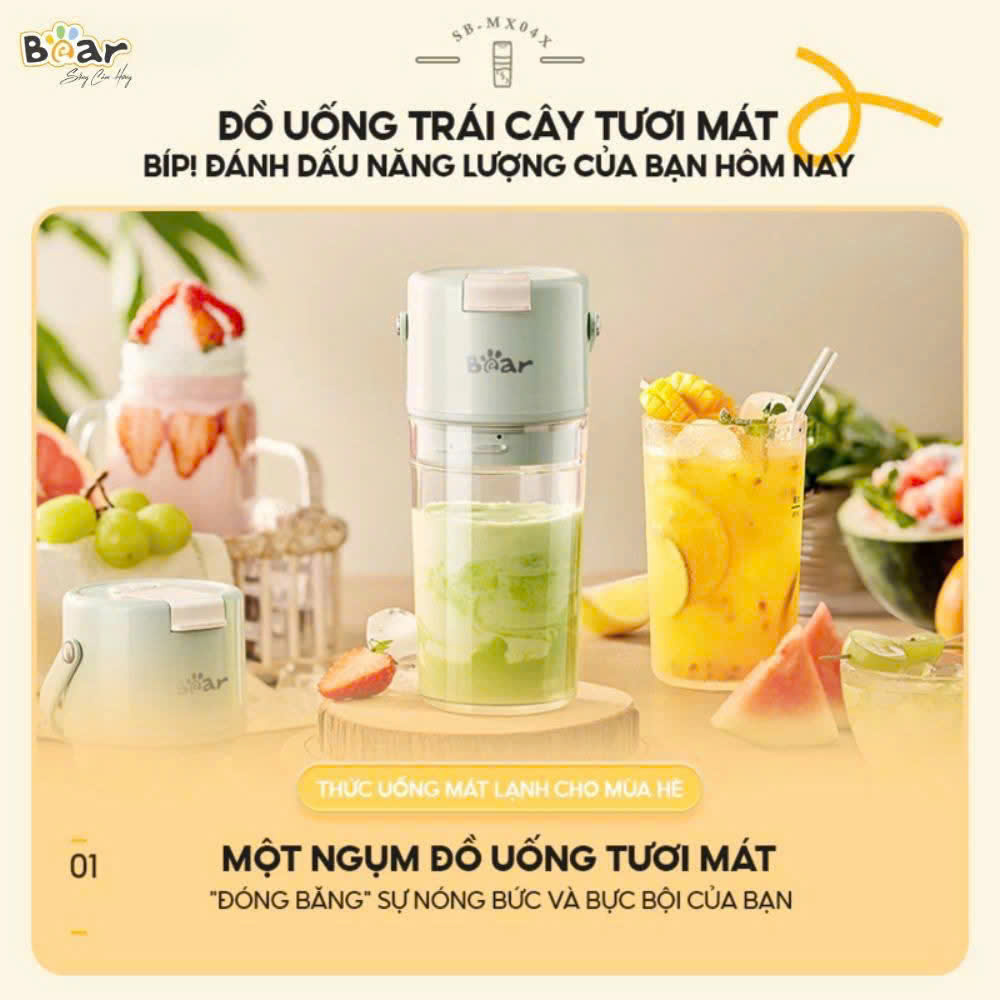 Máy xay sinh tố cầm tay Bear SB-MX04X