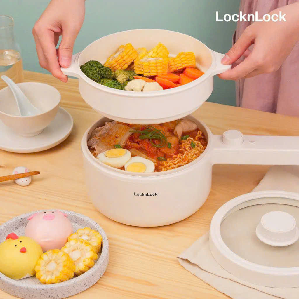 Nồi Điện Đa Năng Chống Dính Locknlock EJP436IVY 1.5L - Màu ngà EJP436