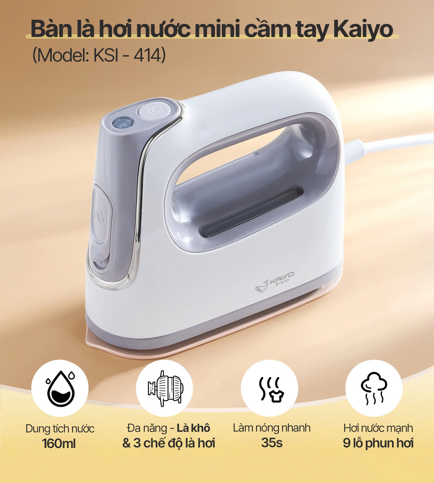 ? BÀN LÀ HƠI NƯỚC MINI KAIYO (KSI-414)