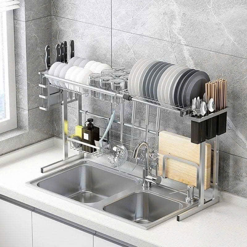 KỆ INOX CAO CẤP ĐA NĂNG KC18 ĐẶT PHÍA TRÊN CHẬU RỬA BÁT