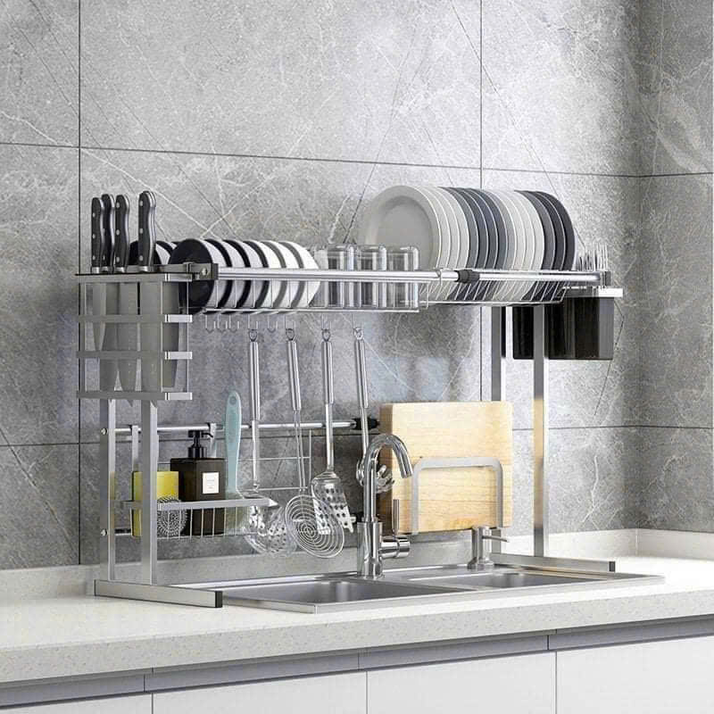 KỆ INOX CAO CẤP ĐA NĂNG KC18 ĐẶT PHÍA TRÊN CHẬU RỬA BÁT
