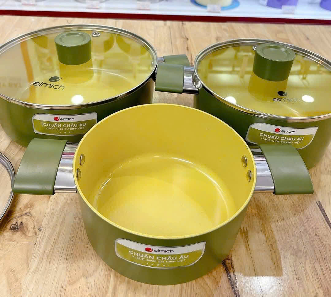 Bộ nồi elmich phủ sứ