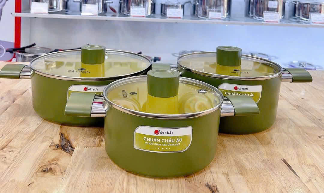 Bộ nồi elmich phủ sứ