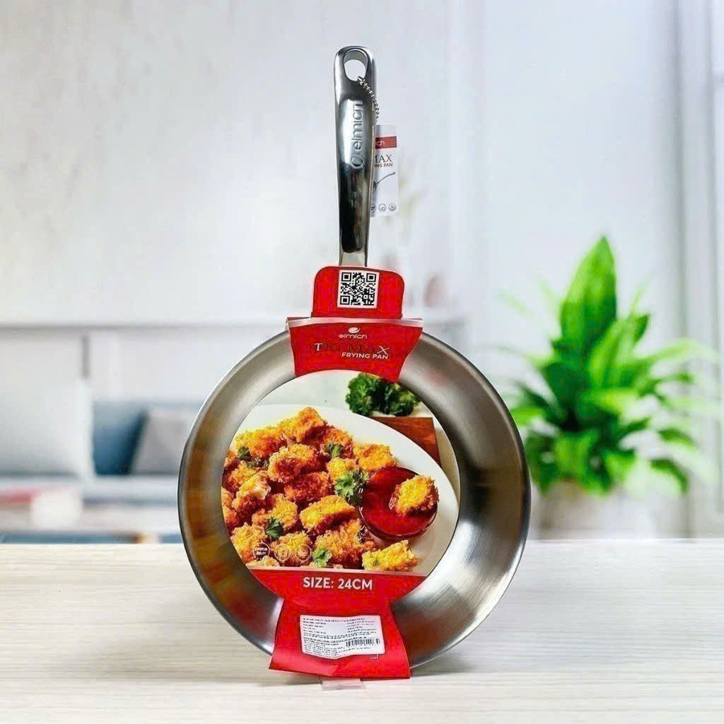 Chảo nông lòng Elmich Trimax INOX Đúc Nguyên Khối size 20-24-26cm hàng châu Âu, giá Việt Nam