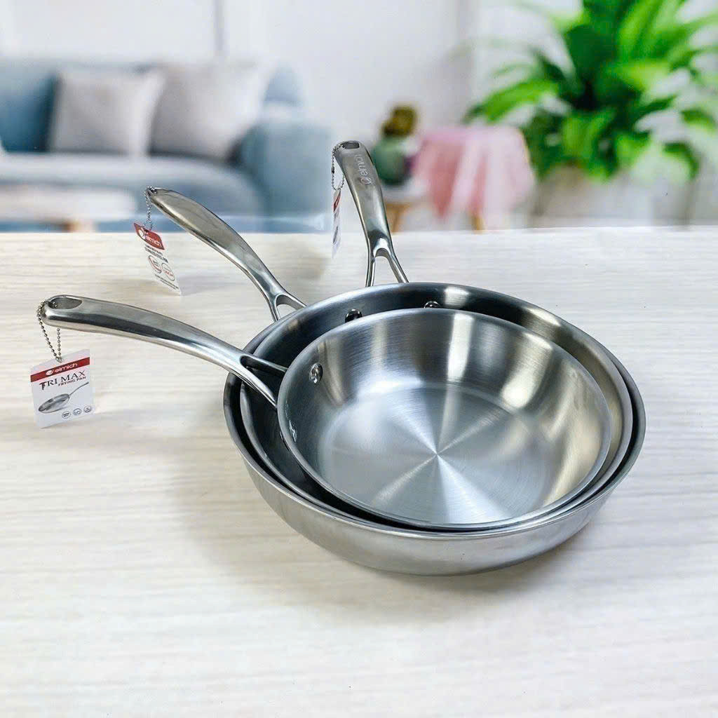 Chảo nông lòng Elmich Trimax INOX Đúc Nguyên Khối size 20-24-26cm hàng châu Âu, giá Việt Nam