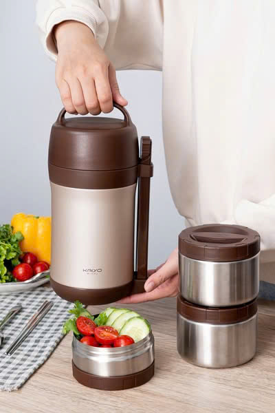 Hộp giữ nhiệt to dung tích 1600ml kèm 3 hộp inox