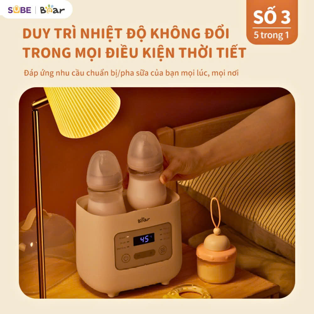 Máy hâm sữa tiệt trùng bear BW-4H03M