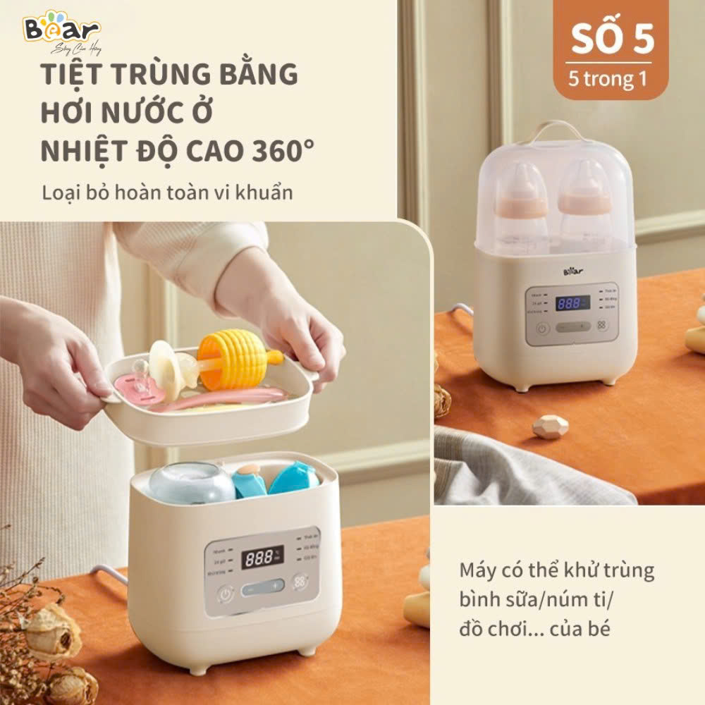 Máy hâm sữa tiệt trùng bear BW-4H03M