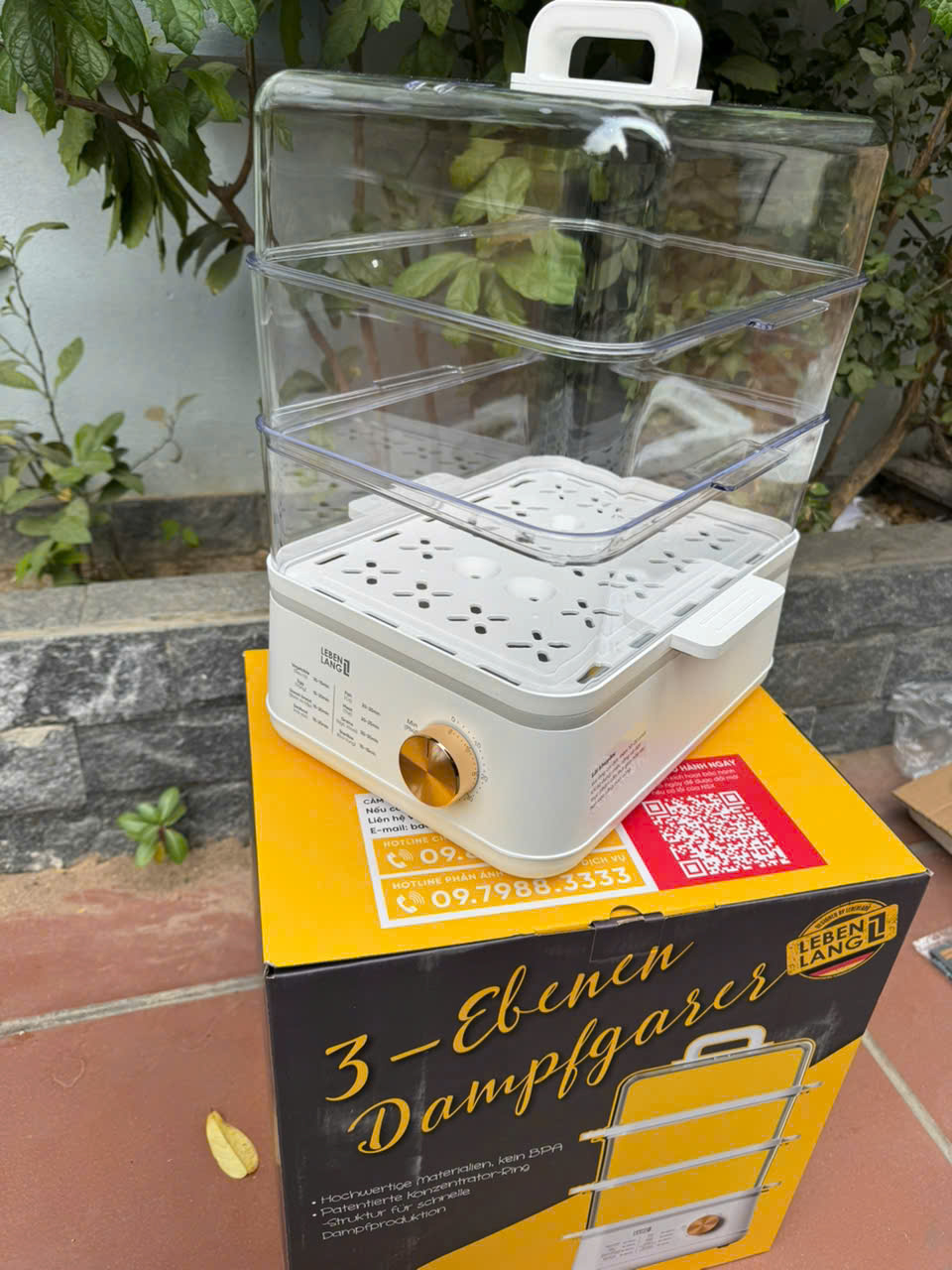 Nồi hấp điện 3 tầng 800W- 18L - Lebenlang LBEL5032