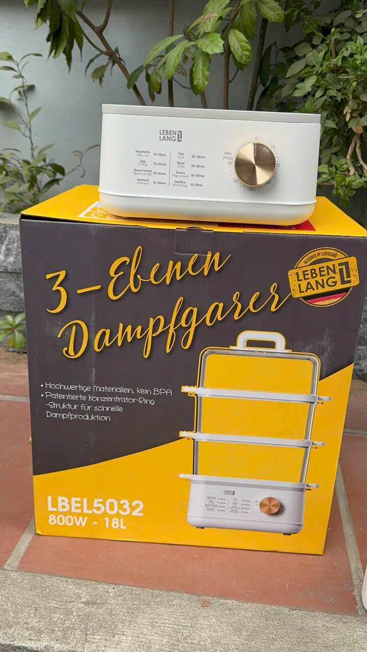 Nồi hấp điện 3 tầng 800W- 18L - Lebenlang LBEL5032