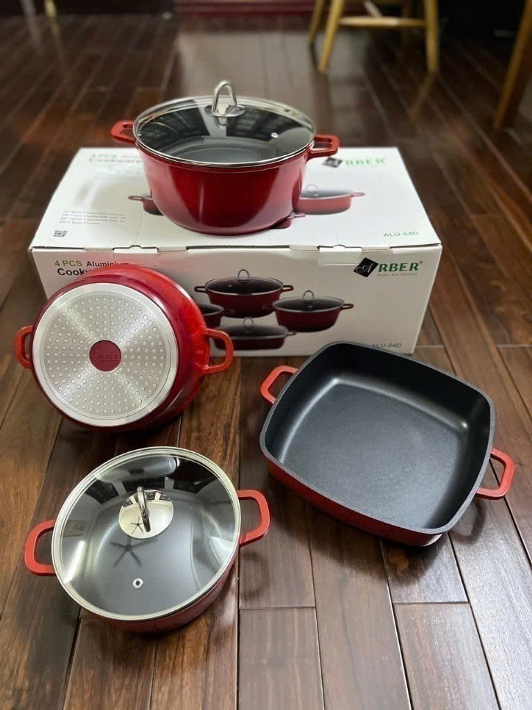 Bộ nồi nhôm đúc đáy từ 4 chiếc cao cấp ARBER ALU04D
