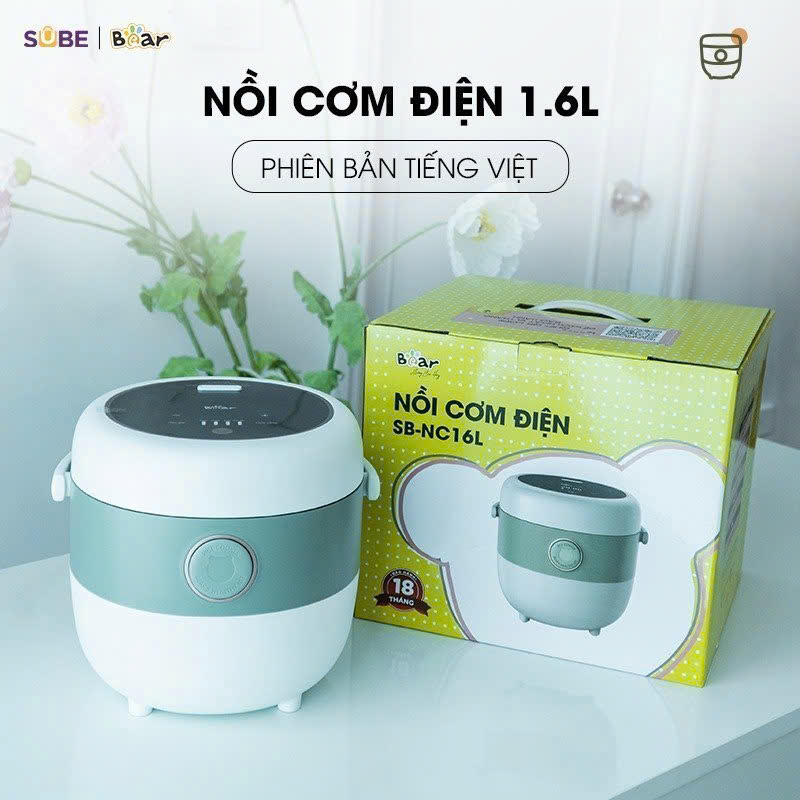 Nồi cơm điện Bear 1.6L Tiếng Việt SB-NC16L