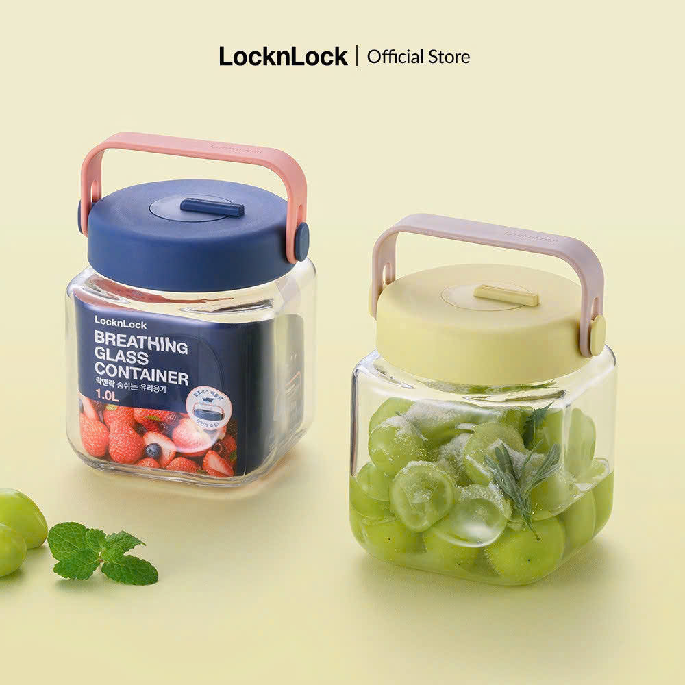 Hũ Thủy Tinh LocknLock Breathing - Xanh navy
