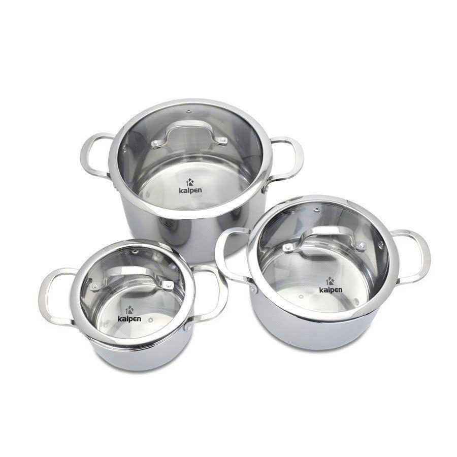 BỘ 3 NỒI INOX ĐÚC LIỀN KHỐI KALPEN KAZLER KZ1 (KALPEN GMBH GERMANY)