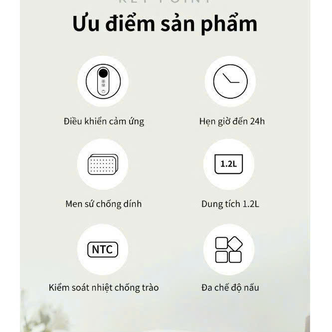Nồi cơm điện Lock&Lock Bianco Nemo rice cooker 1.2 lít - Màu ngà EJR384IVY