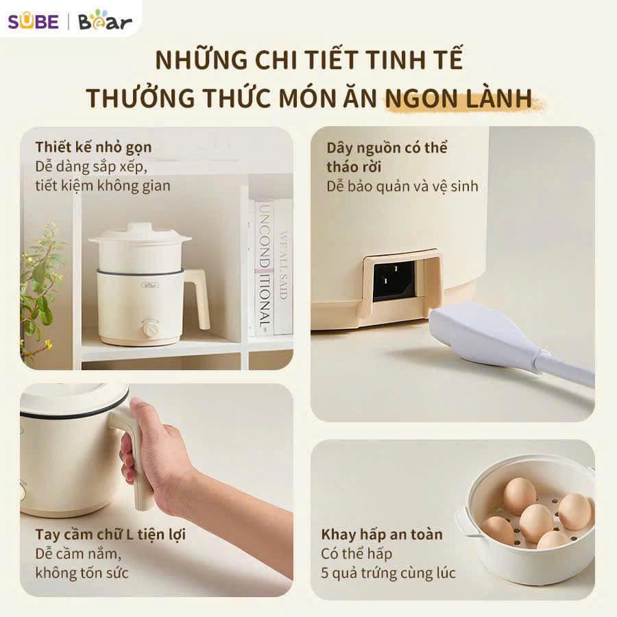 nồi điện đa năng Bear 1.2L MC-4H16H