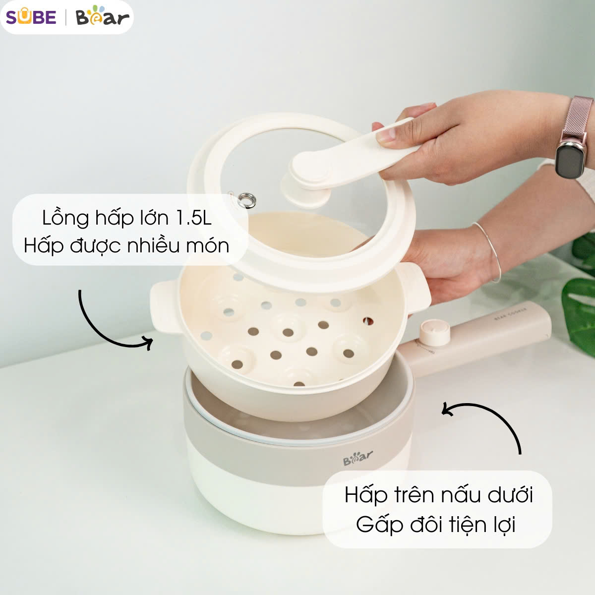 Nồi điện đa năng Bear 1.6L MC-4H16F