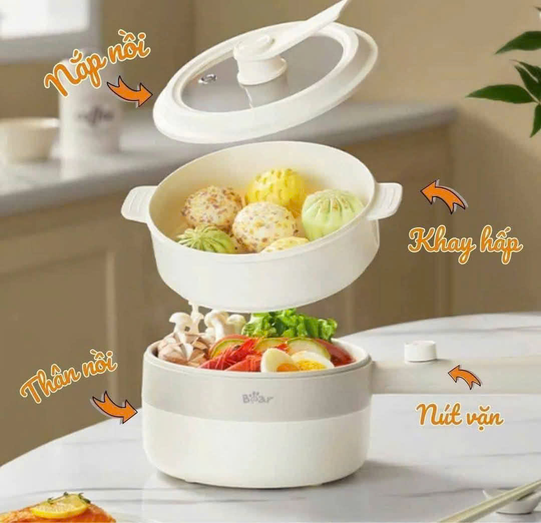 Nồi điện đa năng Bear 1.6L MC-4H16F