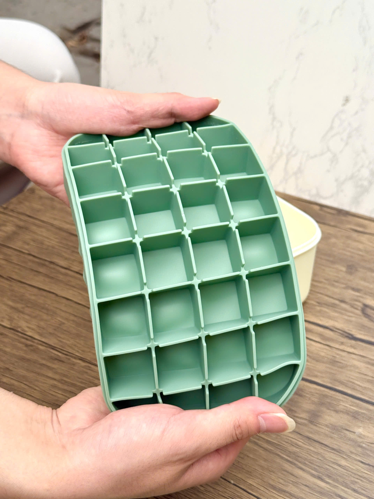 Hộp 2 Khay Đá Silicon Có Nắp Đậy & Khay Trữ Đá Mirai
