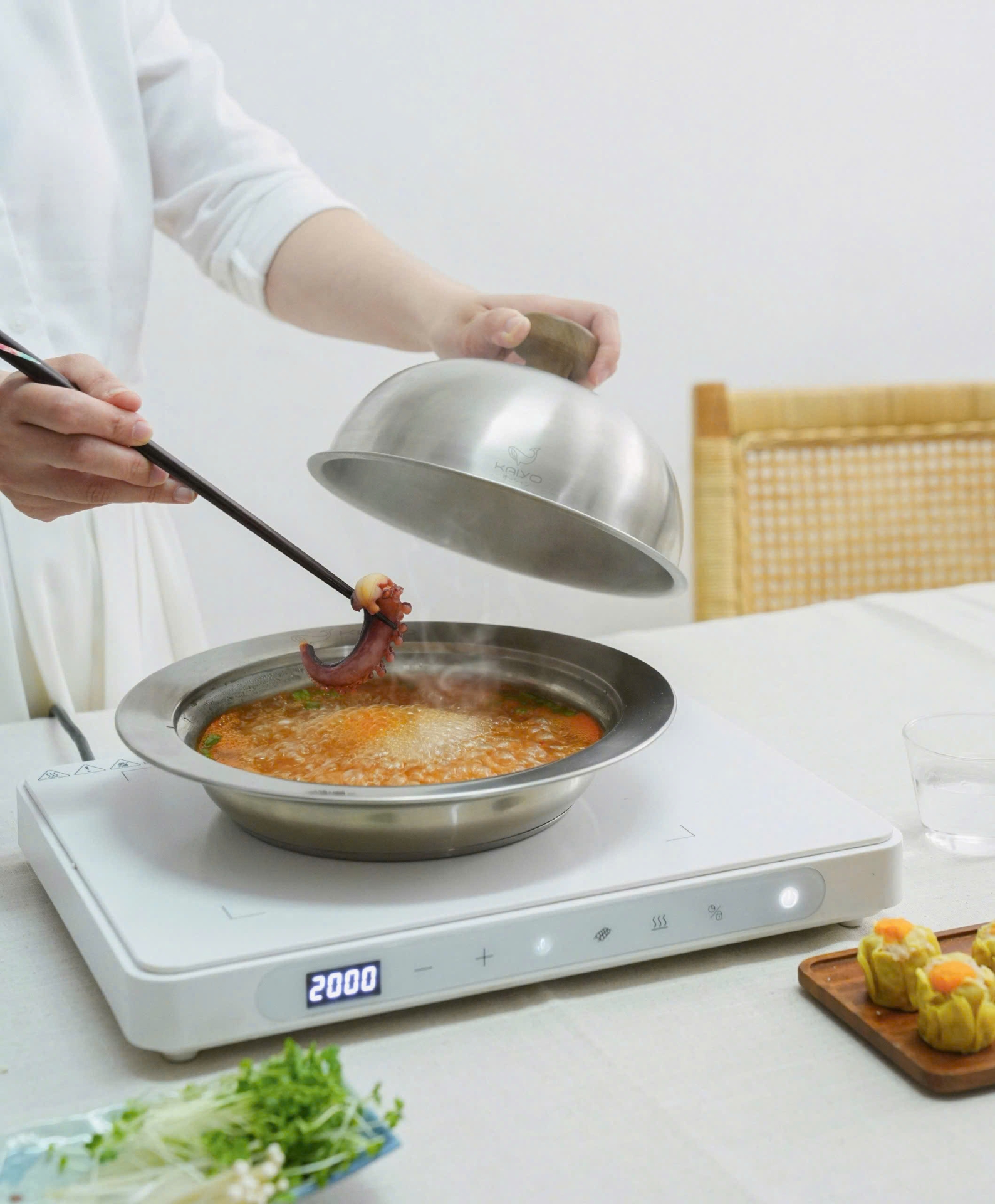 Nồi lẩu/ hấp đa năng Kaiyo KSC6568 - 3 chi tiết