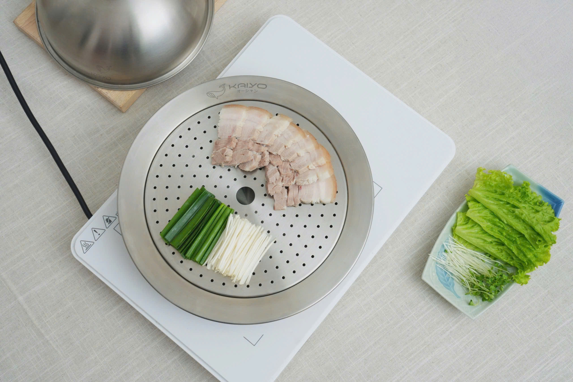 Nồi lẩu/ hấp đa năng Kaiyo KSC6568 - 3 chi tiết