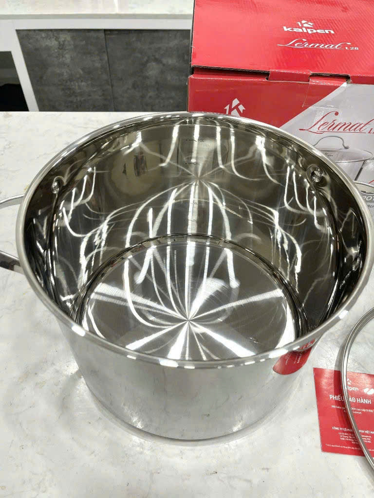 NỒI LUỘC GÀ INOX 304 CAO CẤP 5 ĐÁY KALPEN LERMAT 28CM