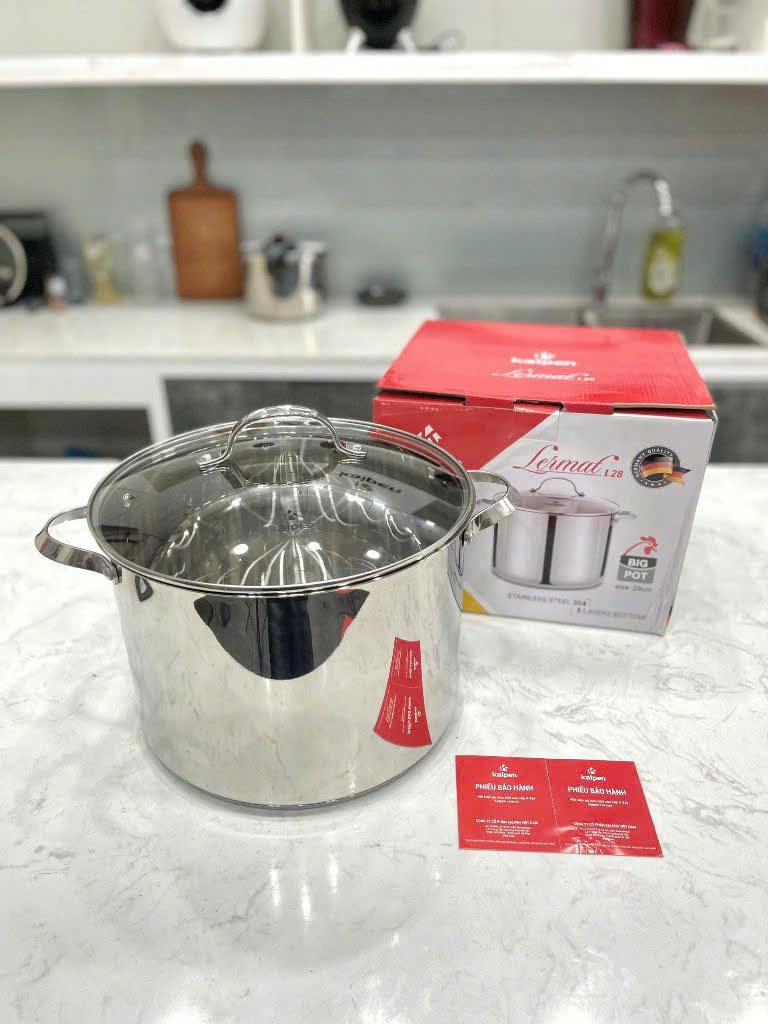 NỒI LUỘC GÀ INOX 304 CAO CẤP 5 ĐÁY KALPEN LERMAT 28CM