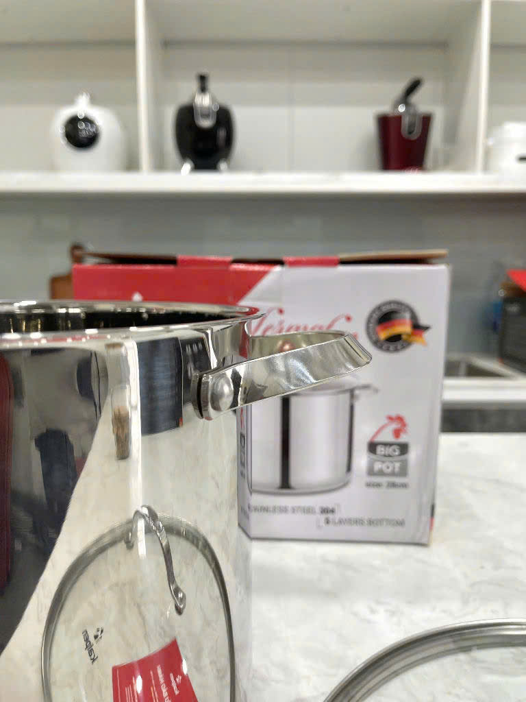 NỒI LUỘC GÀ INOX 304 CAO CẤP 5 ĐÁY KALPEN LERMAT 28CM
