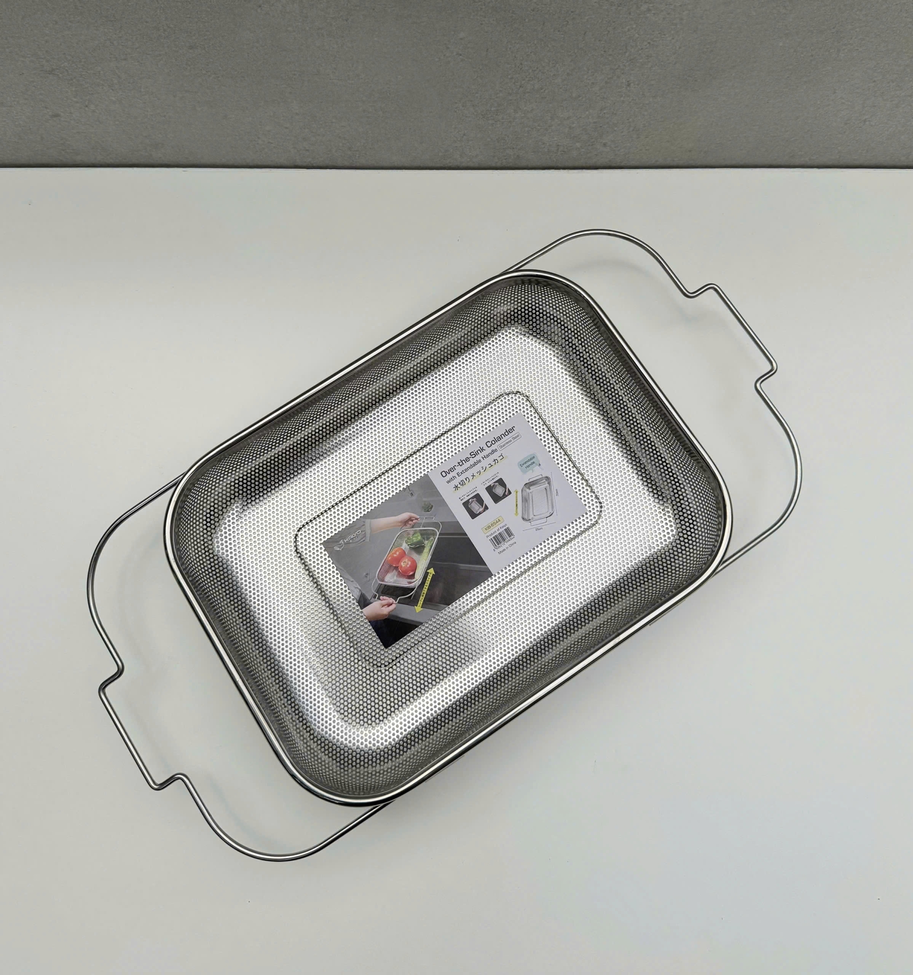 Rổ inox gác bồn rửa điều chỉnh độ dài Kaiyo