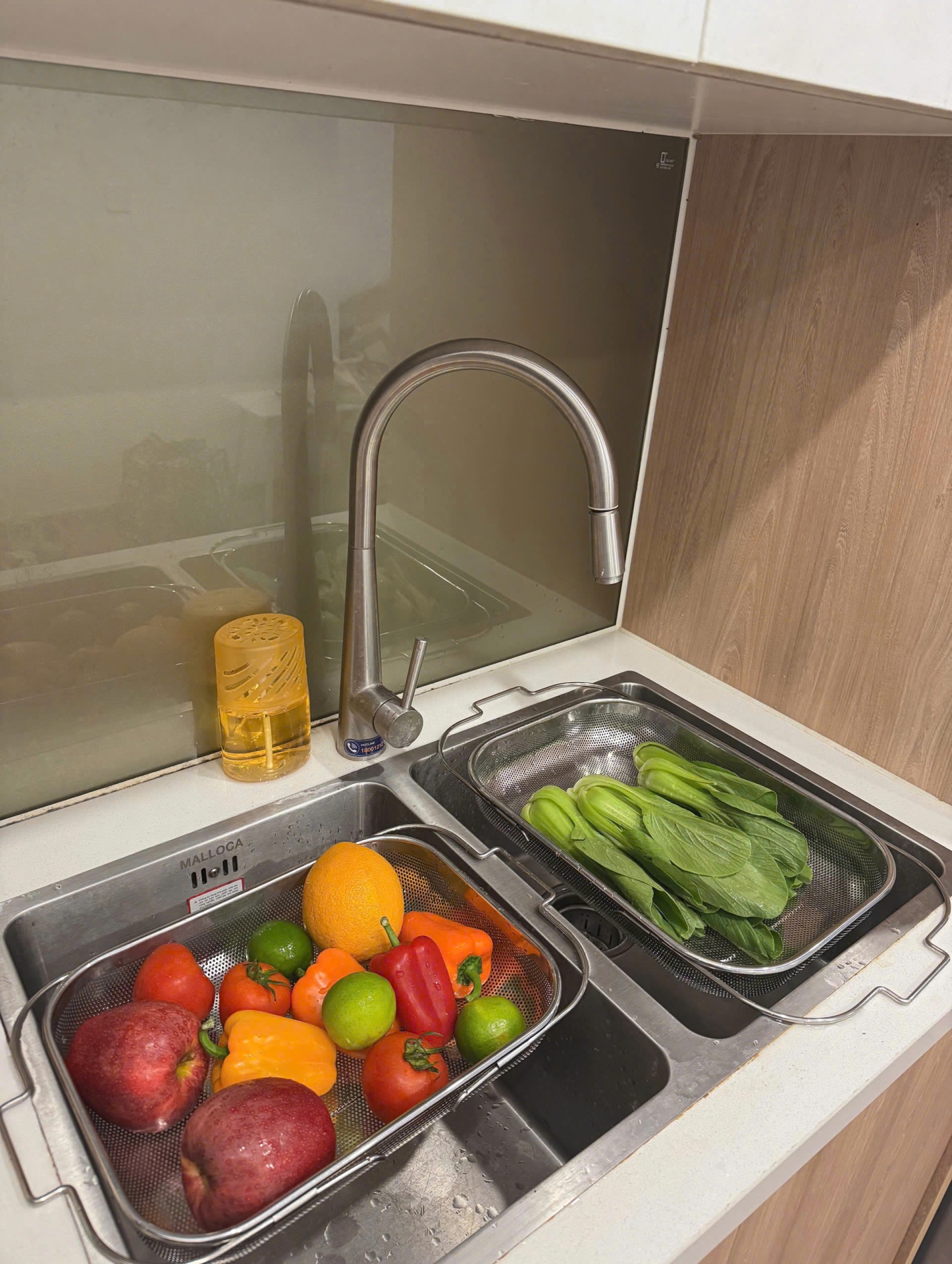 Rổ inox gác bồn rửa điều chỉnh độ dài Kaiyo