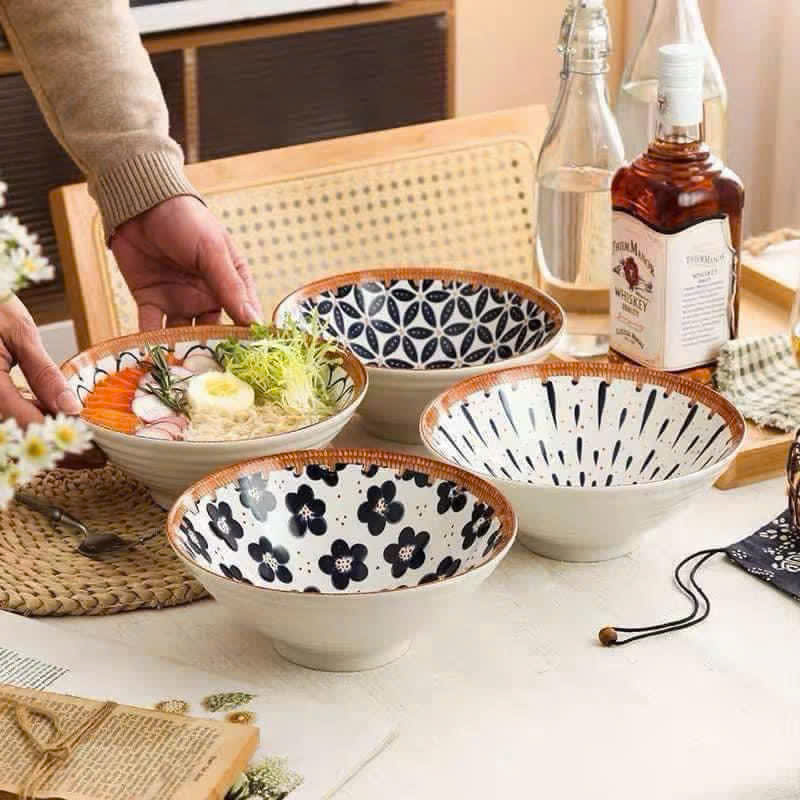 SET 4 BÁT TÔ HOẠ TIẾT NHẬT CAO CẤP