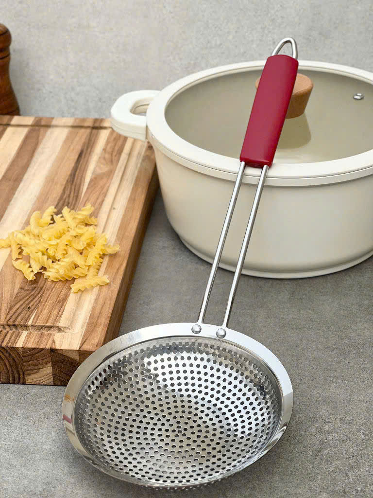 Muôi lỗ inox nguyên khối cỡ lớn 16.5cm