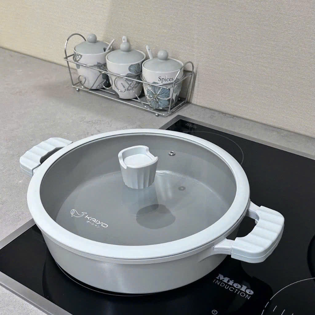 Bộ nồi, chảo, quánh nhôm đúc full induction Oceanwave Kaiyo - Nồi 20, 24cm