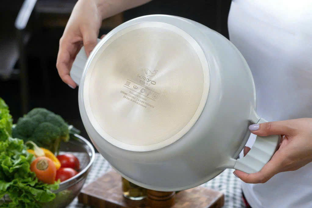 Bộ nồi, chảo, quánh nhôm đúc full induction Oceanwave Kaiyo - Nồi 20, 24cm
