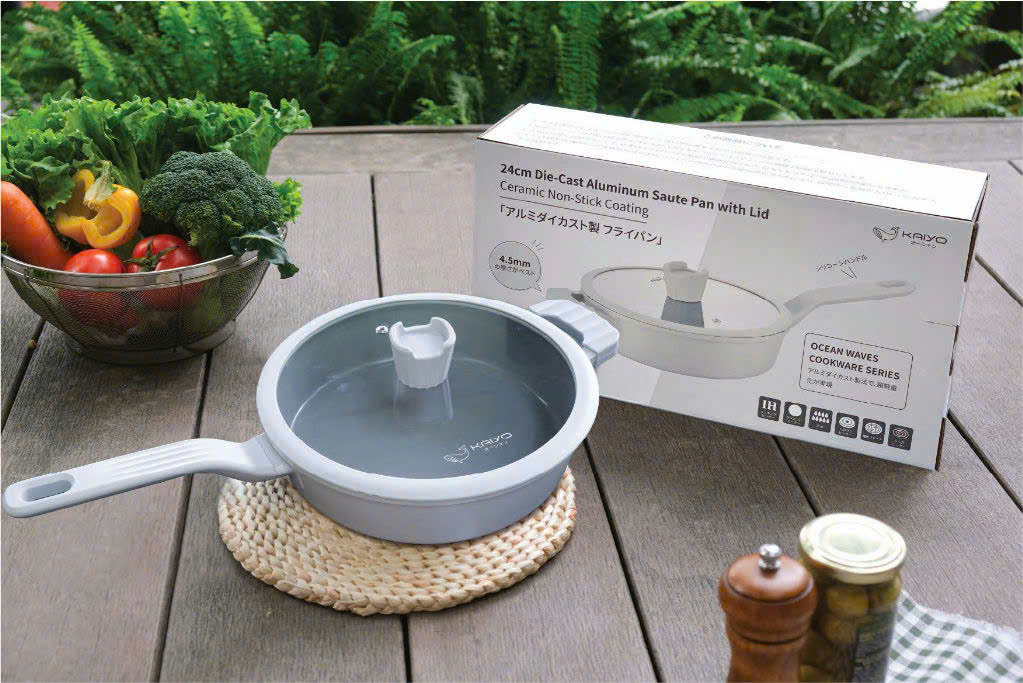 Bộ nồi, chảo, quánh nhôm đúc full induction Oceanwave Kaiyo - chảo kèm vung 24,26cm