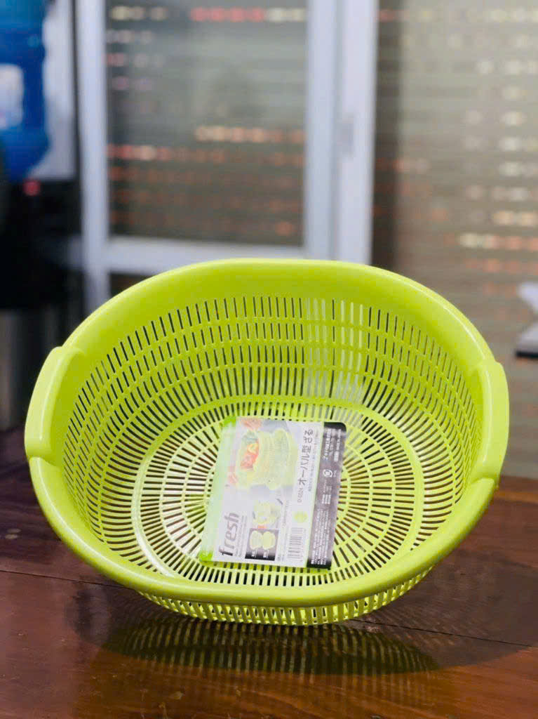 BỘ RỔ NHỰA KÈM CHẬU 5,3L NHẬT BẢN (màu xanh lá)