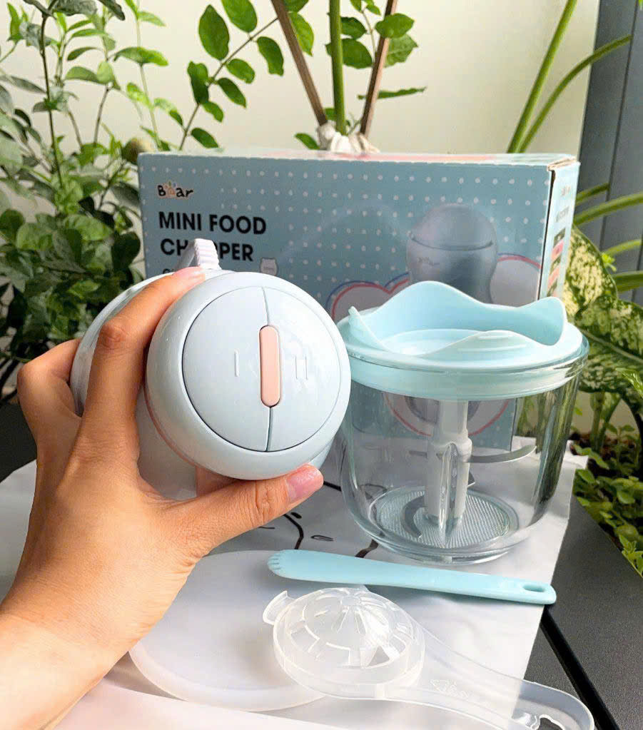 MÁY XAY ĂN DẶM MINI 0.6L BEAR MẪU MỚI SIÊU XINH (GR-B06V1)