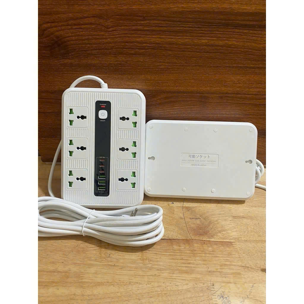 Ổ điện đa năng 6 ổ cắm lại còn cộng thêm 3 cổng USb