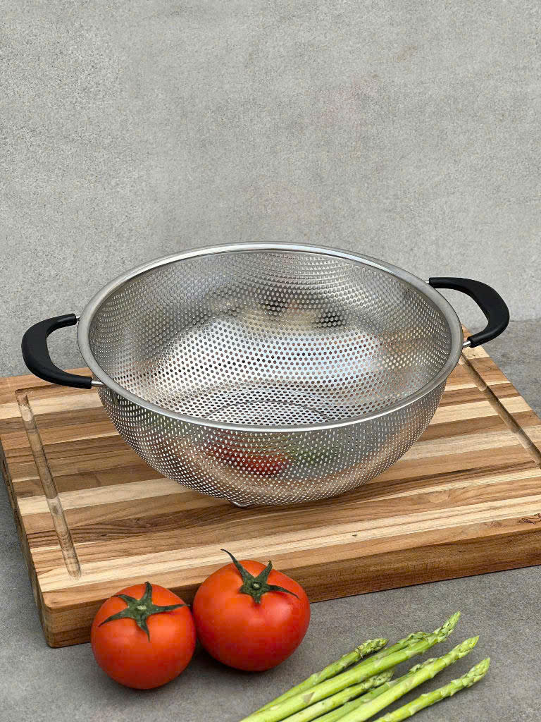 Rổ inox liền khối 2 tay cầm có chân Kaiyo