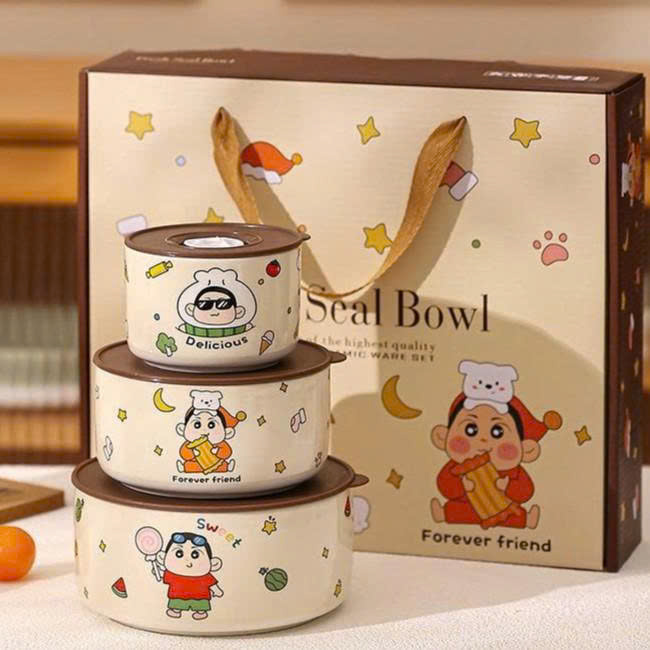SET 3 BÁT SỨ CÓ NẮP ĐẬY