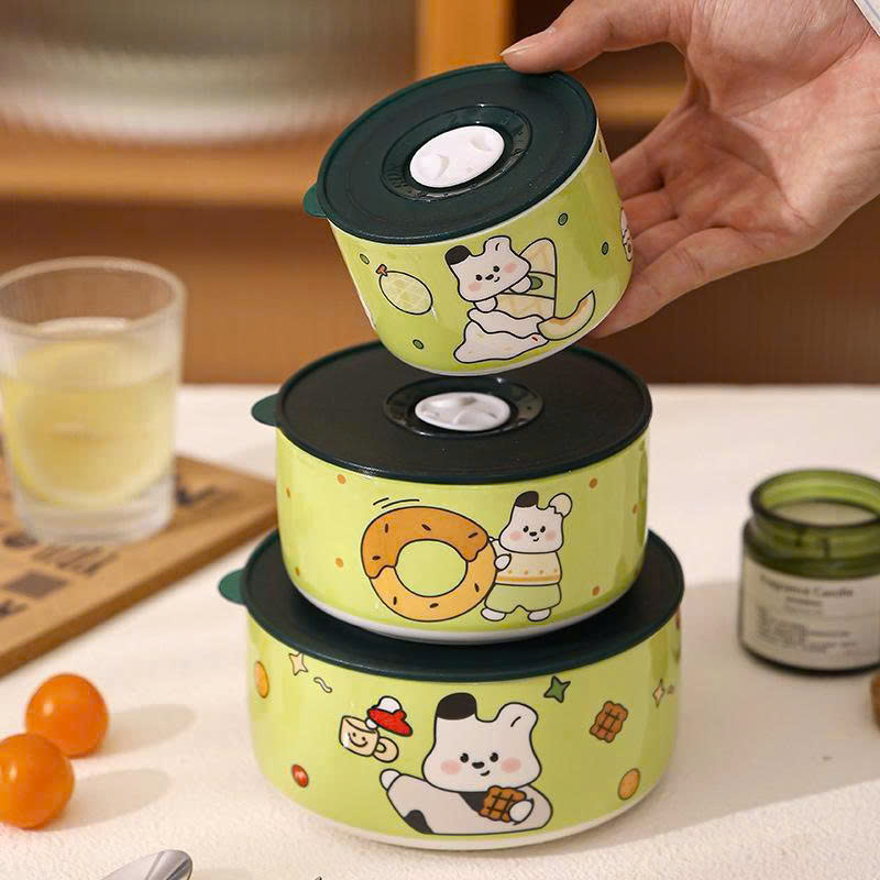 SET 3 BÁT SỨ CÓ NẮP ĐẬY