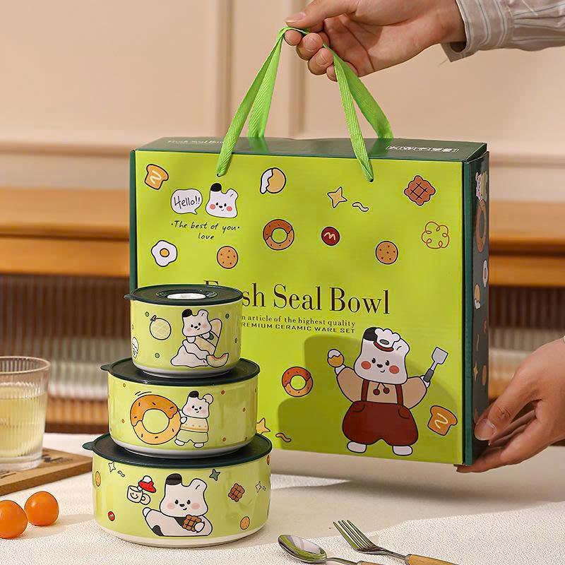 SET 3 BÁT SỨ CÓ NẮP ĐẬY