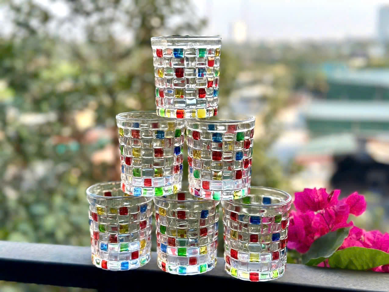 SET 6 CỐC THUỶ TINH CẦU VỒNG 270ML