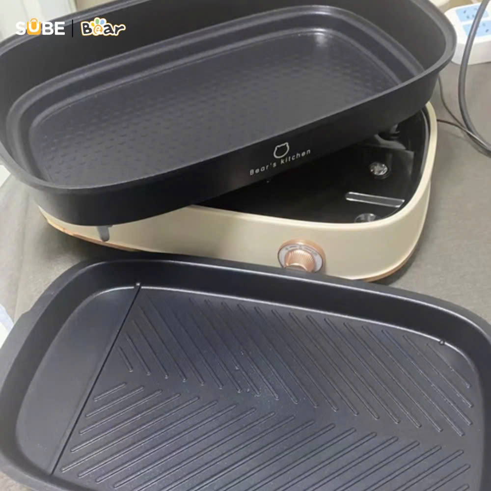 Nồi lẩu nướng 2 khay đa năng Bear SB-NL45K, dung tích 4.5L
