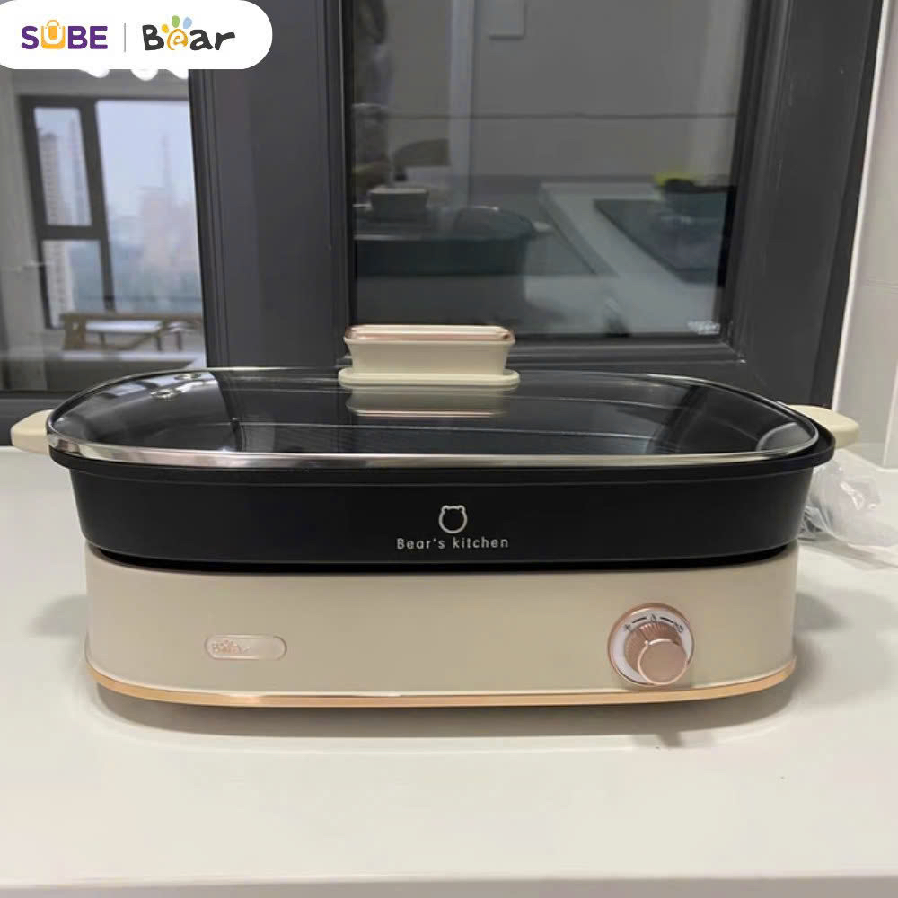 Nồi lẩu nướng 2 khay đa năng Bear SB-NL45K, dung tích 4.5L