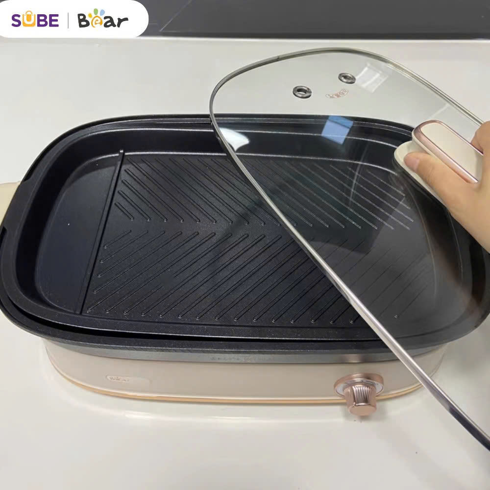 Nồi lẩu nướng 2 khay đa năng Bear SB-NL45K, dung tích 4.5L