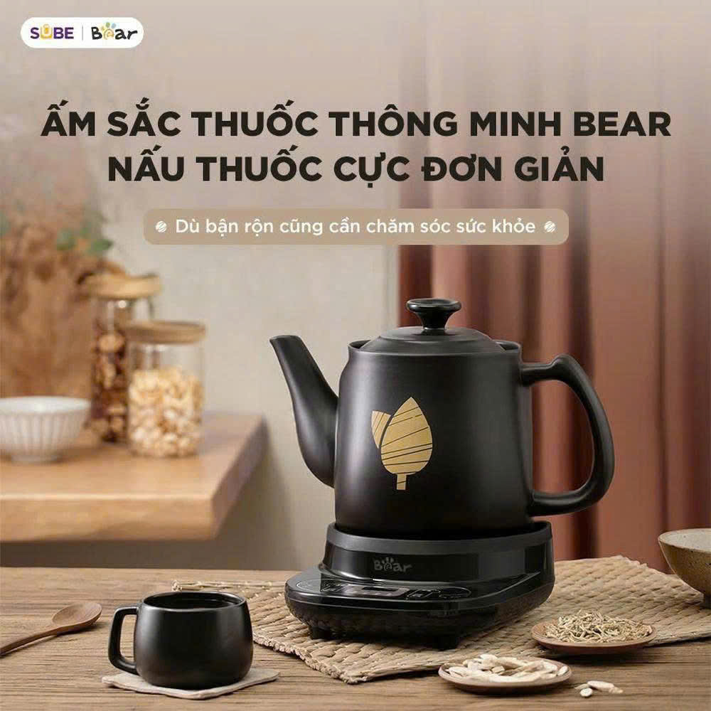 Ấm Sắc Thuốc Bear 4L HTM-4H40X - Màu Đen