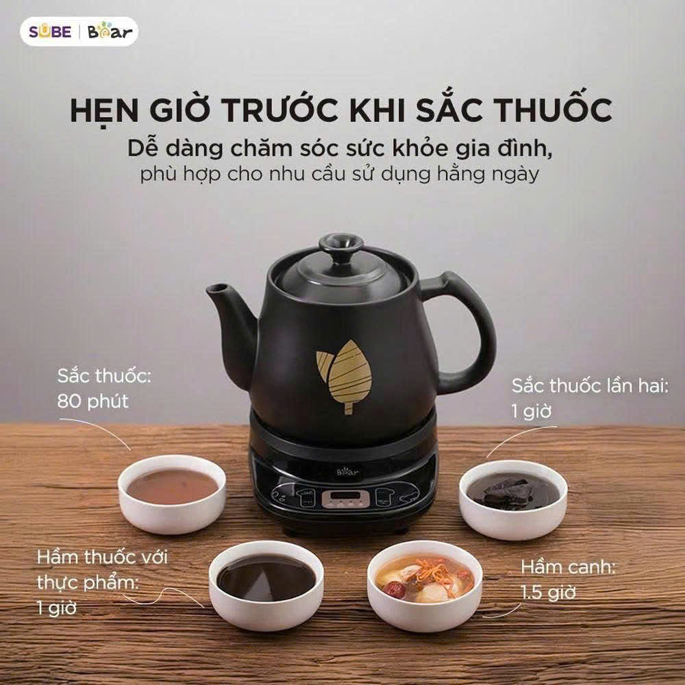 Ấm Sắc Thuốc Bear 4L HTM-4H40X - Màu Đen